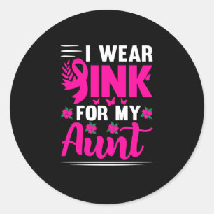 Ich trage Pink für meine Tante Runder Aufkleber
