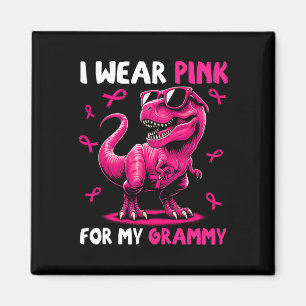 Ich trage Pink für meinen grauen T-rex Dinosaurier Magnet