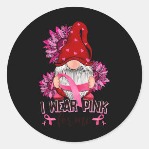 Ich trage Pink für mich Brustkrebs Bewusstsein Runder Aufkleber