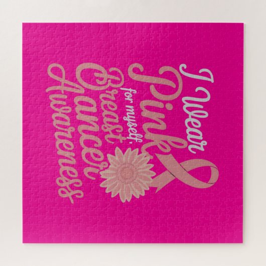 Ich trage Pink für mich selbst - Brustkrebs-Bewuss Puzzle (Horizontal)