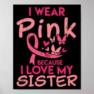 Ich trage Pink I Liebe meine Schwester Brustkrebs Poster