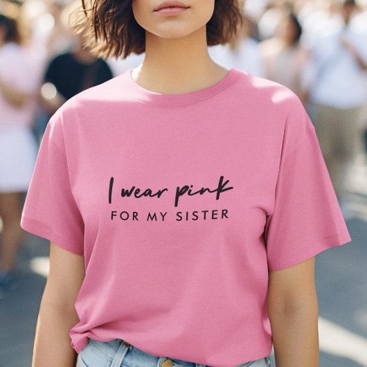 Ich trage Pink | Individuelle Name Cancer Support T-Shirt