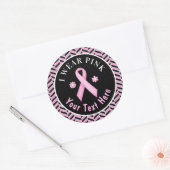 Ich trage pinkfarbenes Brustkrebs-Bewusstsein Herr Runder Aufkleber (Umschlag)