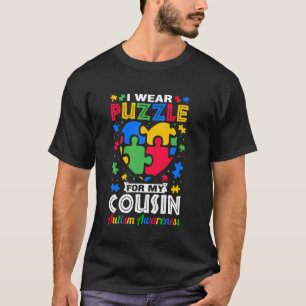 Ich trage Puzzle Für Mein Cousin Autism Awareness  T-Shirt