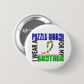 Ich trage Puzzlespiel-Band für meinen Autismus des Button (Vorne & Hinten)