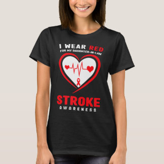 Ich trage Red für meine Daughterinlaw Stroke Aware T-Shirt