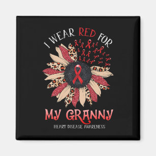 Ich trage Red Ribbon Granny Herz-Krankheit Bewusst Magnet