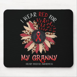Ich trage Red Ribbon Granny Herz-Krankheit Bewusst Mousepad