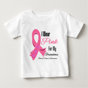 Ich trage rosa Band-Brustkrebs-Großmutter Baby T-shirt