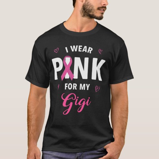 Ich trage Rosa für mein Gigi-Brustkrebs-Bewusstsei T-Shirt (Vorderseite)
