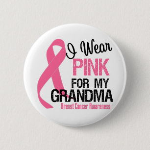Ich trage Rosa für mein Oma Button