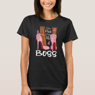 Ich trage Rosa für meine Boss Ribbon Melanin Black T-Shirt