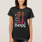 Ich trage Rosa für meine Boss Ribbon Melanin Schwa T-Shirt (Vorderseite)