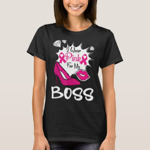 Ich trage Rosa für meine Boss Ribbon Melanin Schwa T-Shirt