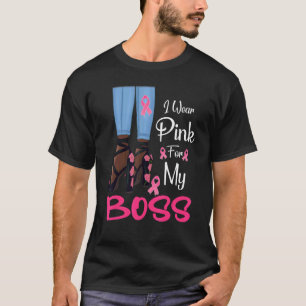 Ich trage Rosa für meine Boss Ribbon Melanin Schwa T-Shirt