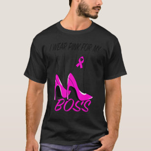 Ich trage Rosa für meine Boss Ribbon Melanin Schwa T-Shirt