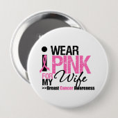 Ich trage Rosa für meine Ehefrau Button (Vorne & Hinten)