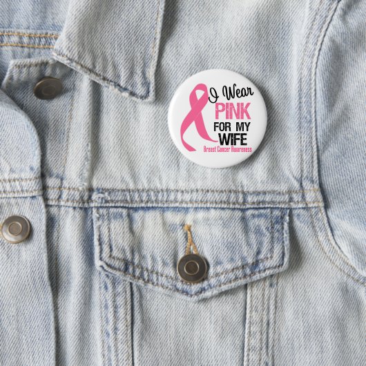 Ich trage Rosa für meine Ehefrau Button (Beispiel)