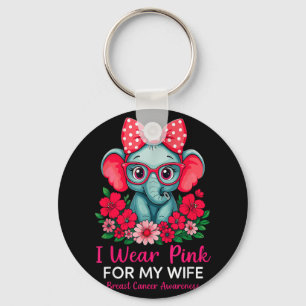 Ich trage Rosa für meine Ehefrau Elephant BreastCa Schlüsselanhänger