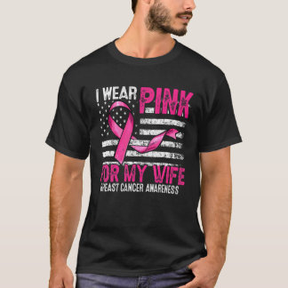 Ich trage Rosa für meine Ehefrau, rosa Ribbon Flag T-Shirt