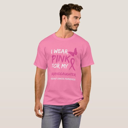 Ich trage Rosa für meine Enkelin Brustkrebs Awa T-Shirt (Vorne ganz)
