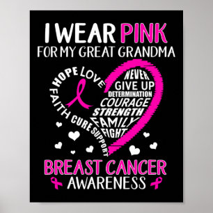 Ich trage Rosa für meine große Oma Brustkrebs Awa Poster