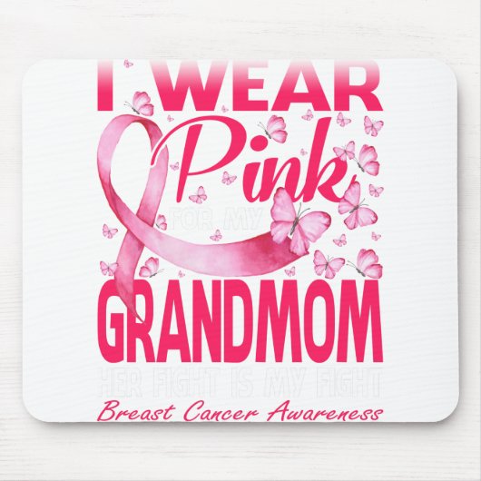Ich trage Rosa für meine Großmutter Brustkrebs Mousepad (Vorne)