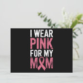 Ich trage Rosa für meine Mama Brustkrebs-Bewusstse Einladung (Stehend Vorderseite)