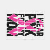 Ich trage Rosa für meine Mama Brustkrebs-Bewusstse Fleecedecke (Vorderseite (Horizontal))