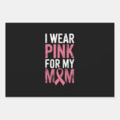Ich trage Rosa für meine Mama Brustkrebs-Bewusstse Geschenkpapier Set (Vorderseite)