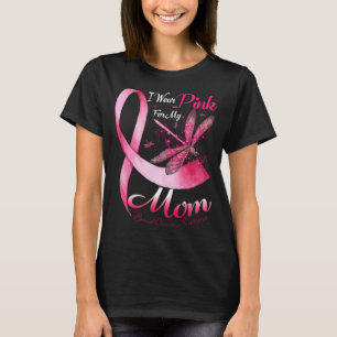 Ich trage Rosa für meine Mama Dragonfly Pink Ribbo T-Shirt