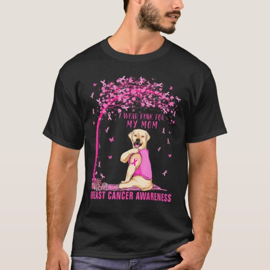 Ich trage Rosa für meine Mama Labrador Hund Brustk T-Shirt (Vorderseite)