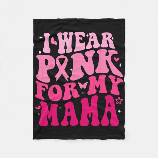 Ich trage Rosa für meine Mama Support Squads Breas Fleecedecke (Vorderseite)