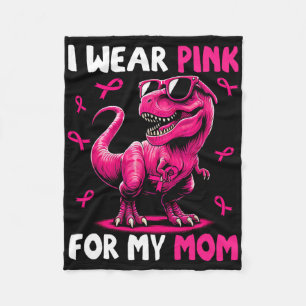 Ich trage Rosa für meine Mama T-rex Dinosaurier Br Fleecedecke