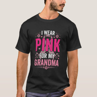 Ich trage Rosa für meine Oma Florales rosa Band Br T-Shirt