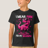 Ich trage Rosa für meine Oma T-rex Dinosaurier Bru T-Shirt (Vorderseite)
