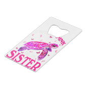 Ich trage Rosa für meine Schwester Brustkrebskrank Geldbeutel Flaschenöffner (Vorderseite Schrägansicht)