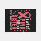 Ich trage Rosa für meine Schwester Ribbon Brustkre Fleecedecke (Vorderseite (Horizontal))
