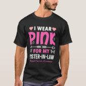 Ich trage Rosa für meine Schwesterin Brustkrebs Aw T-Shirt (Vorderseite)