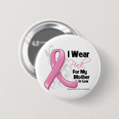 Ich trage Rosa für meine Schwiegermutter - Brustkr Button (Vorne & Hinten)