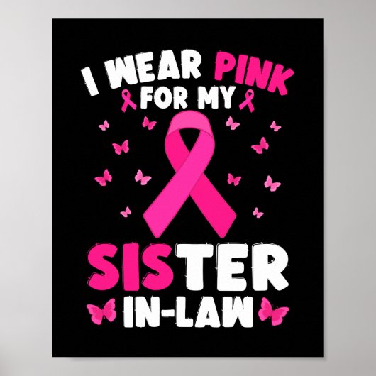 Ich trage Rosa für meine Schwiegermutter Poster (Vorne)