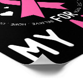 Ich trage Rosa für meine Tante Brustkrebs Support  Poster (Ecke)