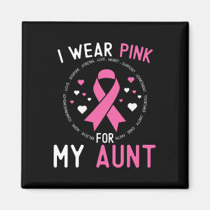 Ich trage Rosa für meine Tante Brustkrebs Unterstü Magnet