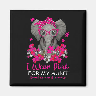 Ich trage Rosa für meine Tante Elefant Brustkrebs Magnet
