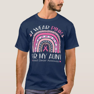 Ich trage Rosa für meine Tante Leopard Rainbow Bre T-Shirt