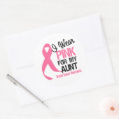 Ich trage Rosa für meine Tante Runder Aufkleber (Umschlag)