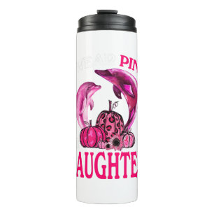 Ich trage Rosa für meine Tochter-Brustkrebs-Dolphi Thermosbecher