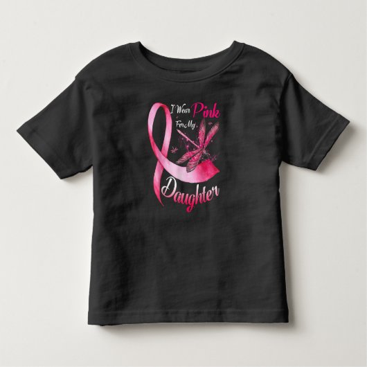 Ich trage Rosa für meine Tochter-Drachenfliege-Bru Kleinkind T-shirt (Vorderseite)