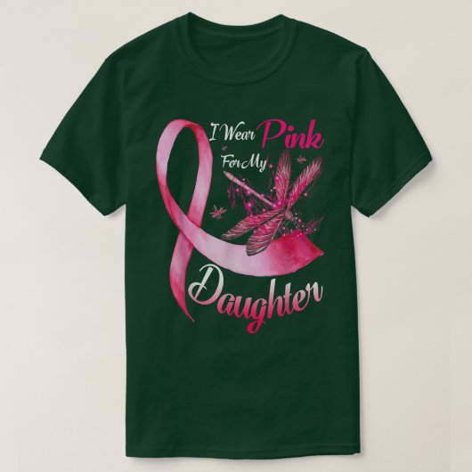 Ich trage Rosa für meine Tochter-Drachenfliege-Bru T-Shirt (Design vorne)