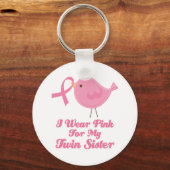 Ich trage Rosa für meine Zwillingsschwester Schlüsselanhänger (Vorderseite)